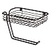 mDesign Toilet Tissue Paper Holder and Multi-Purpose Shelf - Wall Mount Storage Organizer for Bathroom, Holds 1 Mega Rolls - Durable Metal Wire Design - Bronze