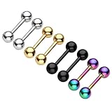 JOVIVI 8pc 14G Stainless Steel 5mm Ball Tragus Ear Helix Cartilage Stud Earrings 5/16