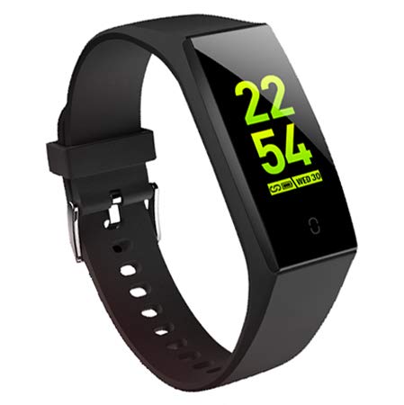 goopow Fitness Tracker, Activity Tracker Watch with Heart Rate Monitor, Waterproof Smart Fitness Band with Step Counter, Calorie Counter, Pedometer Watch Kids Women and Men (Vblack)