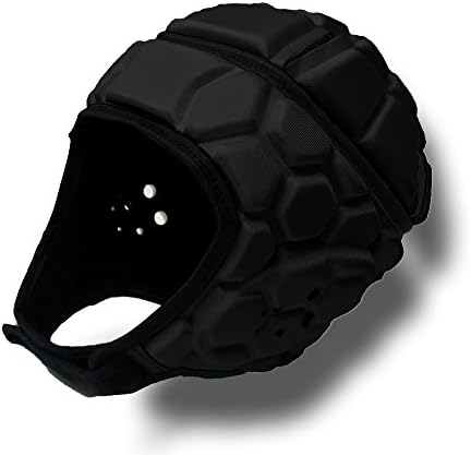 Soft Padded Headgear Helmet: 7 on 7 Tournaments, Flag Football, Training, Rugby, Lacrosse, Epilepsy (Black, XS)