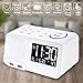 Alarm Clock Radio Digital FM Led Display Radio with USB Port Dual Alarms Dimmer Snooze Sleep Timer for Bedroom-White