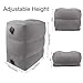 HOMCA Inflatable Airplane Footrest Pillow with Air Pump, Adjustable Height Travel Foot Rest Pillow for Airplane, Cars, Buses, Trains, Office, and Kids to Sleep on Long Flights(Grey,1 Pack)