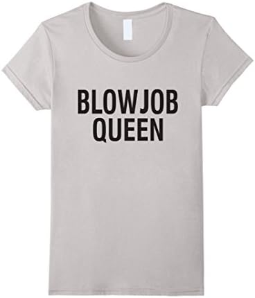 Women's Blowjob Queen T Shirt Medium Silver