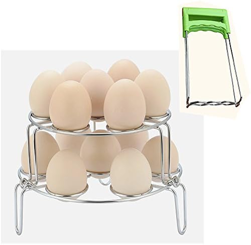Steam Rack Set with Anti-hot Bowl Clip Stackable Egg Steam Rack Stainless Steel Steaming Rack Steamer Stand for Instant Pot Pressure Cooker