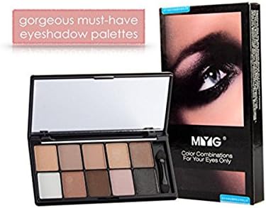 10Color Pressed Eyeshadow Palette Makeup Highly Pigmented Professional Eyes Makeup Super Smooth Brush Inside (Caviar &amp; Bubbles)