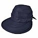 Vbiger Butterfly Knot Sun Wide Brim Visor Floppy Fold Beach Hat (Navy Blue)