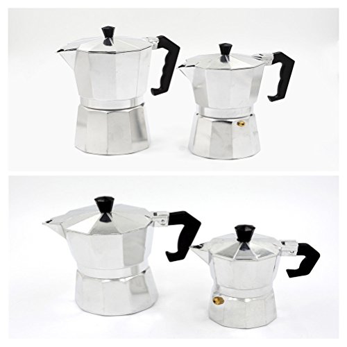 uhoMEy Espresso Stovetop Coffeemakers, Aluminum Moka Coffee Pot, 1-Cup, 3-Cup, 6-Cup, 9-Cup - Thumbnail 4