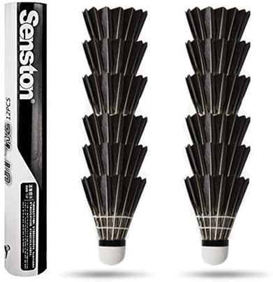 Senston Badminton Shuttlecocks 12Pcs Feather Shuttlecocks Training Badminton Balls for Indoor Outdoor Sports Training with Excellent Stability performance and Durability