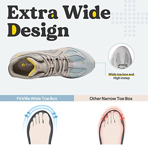 FitVille Wide Basketball Shoes for Men with Flat Feet Extra Wide High