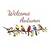 Collections Etc Welcome Autumn with Birds on Branch Garage Door Magnets, Outdoor Fall Decorations - Removable and Reusable