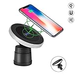 Magnetic QI Wireless Car Charger Mount , 2-in-1 Wireless Charging and Magnetic Car Mount , QI Charging for iphoneX /8/8PLUS, Samsung Galaxy S8 /S7/S7edge,S6 edge plus,Note8/5 or any QI enabled device