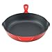 Zelancio Enamel Cast Iron Skillet 10 inch Oven Safe Smooth Surface Fry Pan. Perfect for Steak, Fajitas, Eggs, and So Much More! (Cayenne Red)