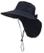 Men/Womens Foldable Flap Cover UPF 50+ UV Protective Wide Brim Bucket Sun Hat