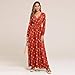 Women Ware Tie Maxi Dress – Ladies Casual Long Sleeve Swing Dresses – Floral Print Dress with Beltthumb 3
