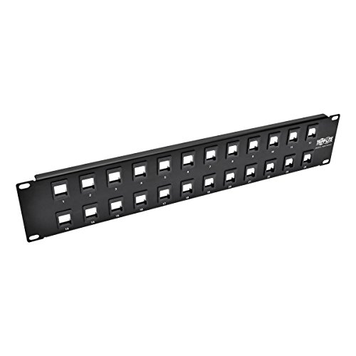 Tripp Lite 24-Port Keystone Blank Patch Panel RJ45, USB, HDMI, Cat5e / Cat6 Rackmount Unshielded 2URM TAA (N062-024-KJ)