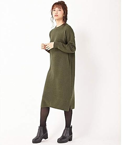 Amazon Co Jp イング Ingni ワッフルニットワンピース カーキ M 服 ファッション小物