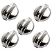 PartsBroz WB03T10284 Burner Control Knobs (5-Pack) - Compatible with GE Ranges, Stainless Steel Finish - Replaces AP4346312, 1373043, AH2321076, EA2321076, PS2321076