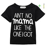 AIN'T No Mama Like the One I Got Funny Baby T-Shirt Short Sleeve Tops (18-24 Months, Black)