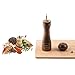 Pepper Grinder – 2 pcs Pepper Mill, Ceramic Mill with Strong Adjustable Solid Wooden Grinder (8 inch) by TOPODO