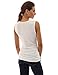 PattyBoutik Women Cowl Neck Button Sleeveless Top (Off-White Large)