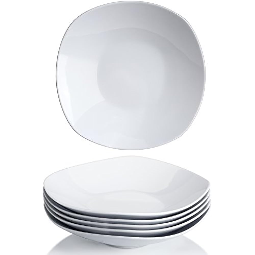 Serving Bowls 9 Inches Porcelain Salad Pasta Bowls, White Square Set, Wide And 6 eBay