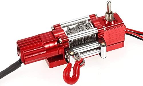 Model Car Metal Steel Wired Automatic Simulated Winch with Remote Controller for 1/10 CC01 Axial SCX10 RC4WD D90 RC Rock Crawler for Kids