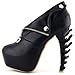 SHOW STORY Black/White Zip High-top Bone High Heel Platform Ankle Boots,LF40605