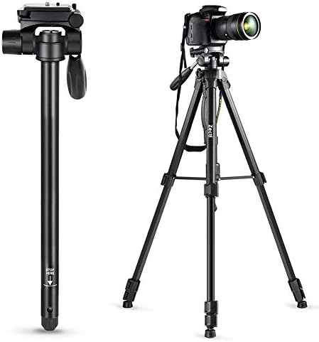 三脚 一脚 Zecti 170cm三脚 軽量 コンパクトアルミ製 一眼レフ カメラ三脚 3ウェイ雲台 Nikon Olympusなどのカメラに適当 Canon 流行 クイックリリースプレート キャリングバッグ付き Sony