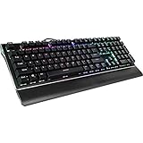 ROSEWILL RGB Backlit LED Mechanical Gaming Keyboard. Mechanical Keyboard with 104 Keys for PC &amp; Laptop. 13 Pre-programed LED Modes with Side Backlight &amp; Software Suite for Customization – Brown Switch