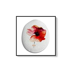 Framed Canvas Wall Art for Living Room, Bedroom Flower on Cobblestone Canvas Prints for Home Decoration Ready to Hanging - 16x16 inches