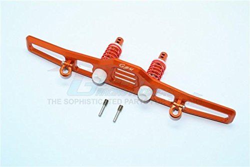 Traxxas TRX-4 Trail Defender Crawler Upgrade Parts Aluminum Front Bumper Absorber + D-Rings - 1 Set Orange