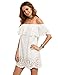 Floerns Women's Off Shoulder Ruffle Loose Tunic Shift Dress