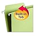 Smead FasTab Hanging File Folder, 1/3-Cut Built-in Tab, Letter Size, Moss, 20 Count (64082)