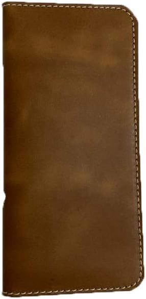 iblunt Genuine Cowhide Leather Tall Passport Holder Travel Wallet Cover Long Document Vaccination Certificate Pass Credit Card Purse Case Money Banknote Boarding Pass Cover 20.32 cm x 10.16 cm Tan - Image 5