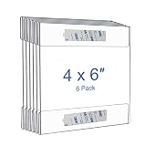 Niubee 4x6 inch Wall Mount Acrylic Sign Holder with 3M Tape Adhesive for Office, Home, Store, Restaurant, No Drilling - Horizontal (6 Pack)