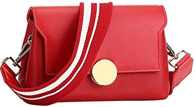 CUKKE Womens Genuine Leather Cross-body Bag Red
