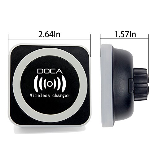 QI Wireless Car Charger Mount Holder, DOCA Mobile Cell Phone Air Vent Magnet Car Cradle Charging Holder for iPhone X iPhone 8/8 Plus Galaxy Note 8 S8/S8 Plus S7 Edge and Others Qi Enabled Phones