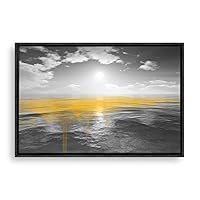 Framed Canvas Wall Art Black and White Scenery Canvas Prints Home Artwork Decoration for Living Room,Bedroom - 16x24 inches