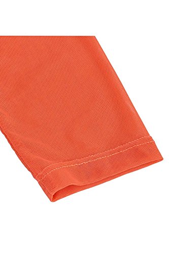 Libaoge Womens Sexy High Waist Mesh Crop Top Swimwear Long Sleeve 3PCS Swimsuit Orange/Black/Army Green