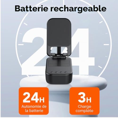 Enceinte Bluetooth Portable,Support Pliable pour téléphone Portable Bureau,Anti-Dérapant&Son Surround HD,IP7 Waterproof,Support Téléphone Bureau Convient pour Phone/Pad, pour Hommes,Femmes