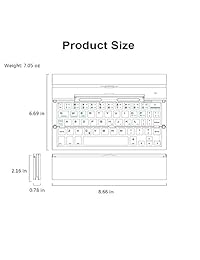 Teclado plegable Geyes portátil ultra delgado inalámbrico BT teclado de aleación de aluminio con función atril universal para iPhone 7   iPhone 7 Plus   Windows   iOS   Mac   Android Tablet   Smartphone (negro)