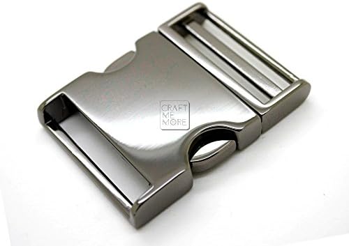 CRAFTMEmore 1 Pc Metal Curved Side Release Buckle Webbing Bag Clip Lock Belt Strap Backpacks Collar - Premium Quality (1-1/2 inch, Gunmetal)