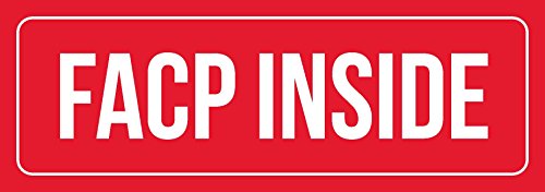 Red Background with White Font Facp Inside Office Business Retail Outdoor & Indoor Plastic 3 x 9 Wall Sign - Single