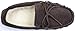 SNUGRUGS Womens Dark Brown Wool Lined Moccasin Slippers with Suede Sole.