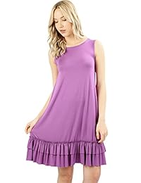 Melody - Vestido de manga corta con volantes y bolsillos para mujer