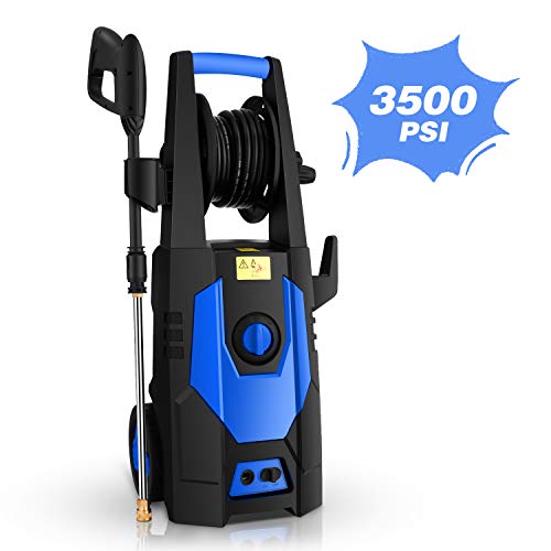 mrliance 3500PSI Electric Pressure Washer 2.0GPM Power Washer 1800W High Pressure Washer Cleaner Machine with Spray Gun, Hose Reel, Brush, and 4 Adjustable Nozzle (Blue) - Thumbnail 7