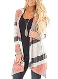 Sidefeel Women Color Block Open Front Long Sleeve Knit Cardigan X-Large Multicolor