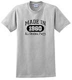 60th Birthday Gift Made 1960 All Original Parts T-Shirt XL Ash