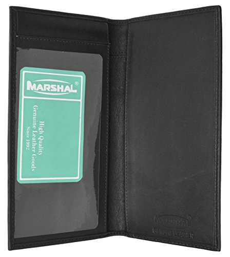 Brand New Hand Crafted Genuine Soft Leather Checkbook Cover simple (Premium Black)