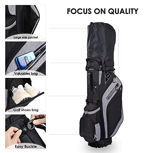 LIVSINGOLF Golf Stand Bag 14 Way Top Dividers Ergonomic with Stand 8